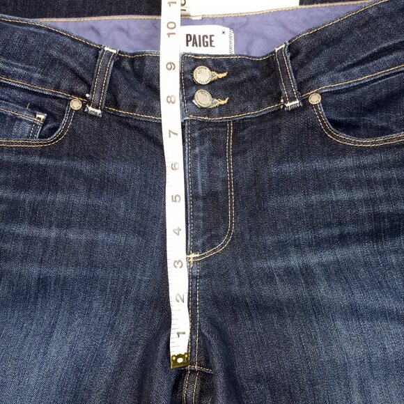 PAIGE Hidden Hills Blue Dark Wash Bootcut Denim Jeans - Picture 6 of 7